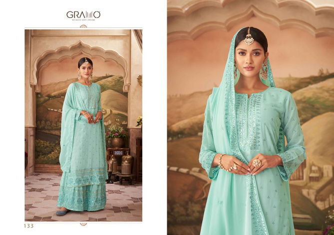 Gramo Navabi 5 New Fancy Heavy Designer Wedding Wear Ready Made Suit Collection